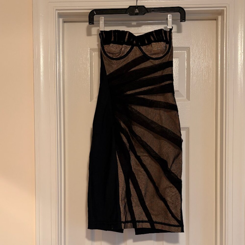 Dolce and Gabanna Black and Blush Bustier Dress- Size 38